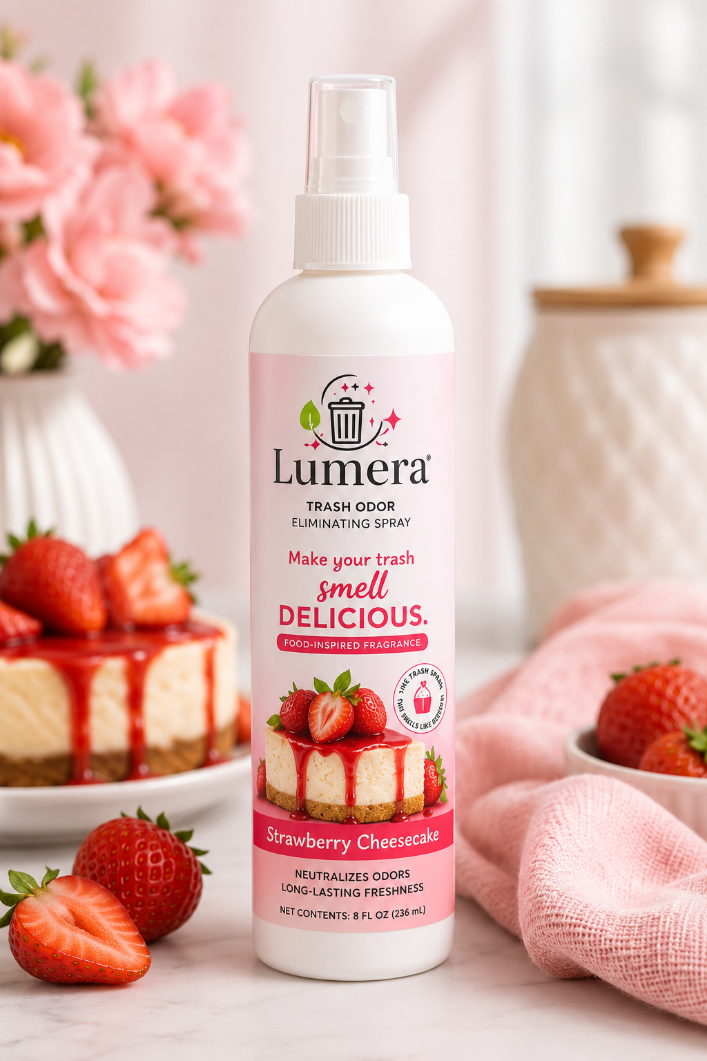 Lumera Fresh Strawberry Cheesecake trash deodorizer